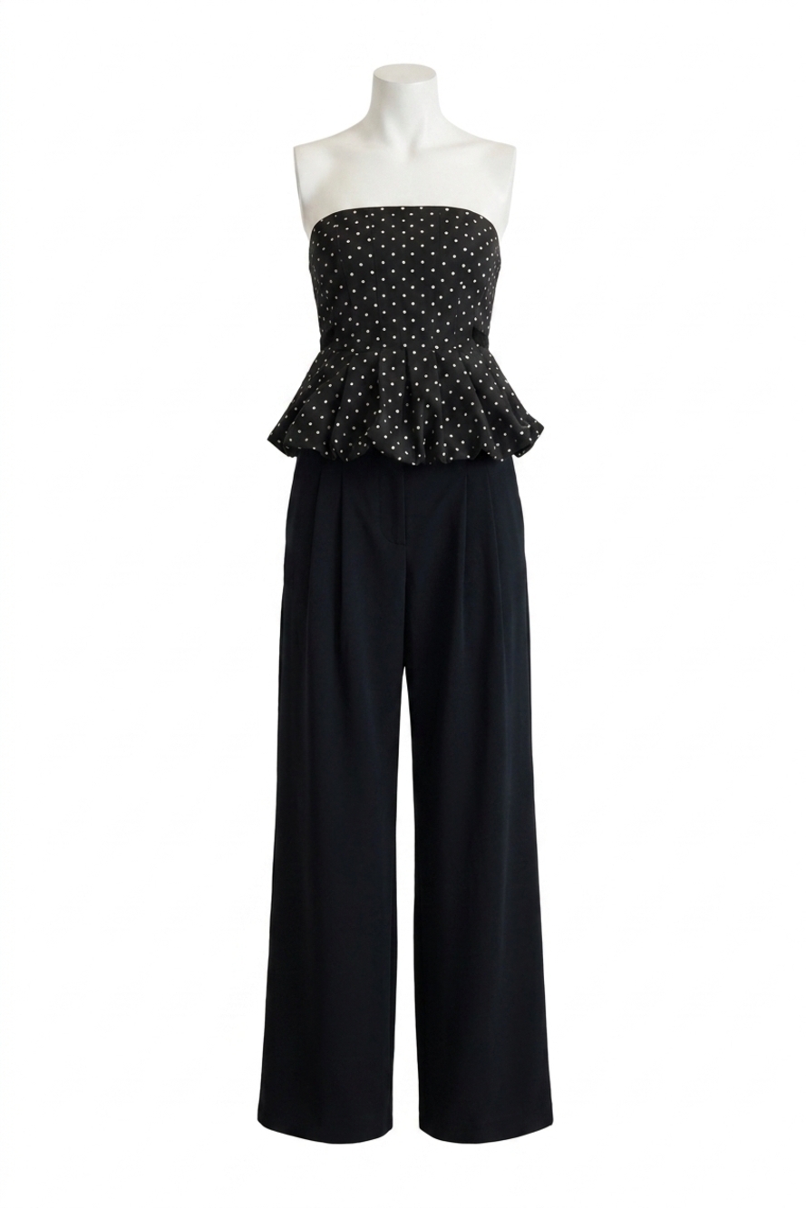 NEW TANYA TAYLOR farah top in black/ivory multi